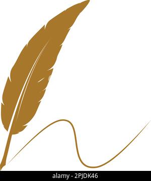 quill pen icon.classic stationery illustration Stock Vector