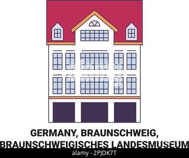 Germany, Braunschweig, Braunschweigisches Landesmuseum travel landmark vector illustration Stock Vector