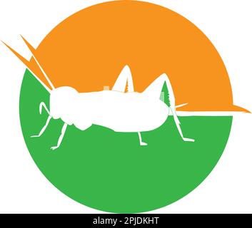 cricket insect logo vector template Stock Vector