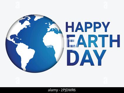 Happy Earth Day. Vector illustration on white background. Flat design. Stock Vector