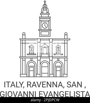 Italy, Ravenna, San , Giovanni Evangelista travel landmark vector illustration Stock Vector