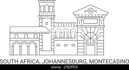 South Africa, Johannesburg, Montecasino, travel landmark vector illustration Stock Vector