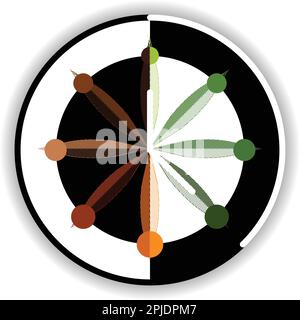 Barth to death clock Life Circle. Time passing concept vector Stock Vector