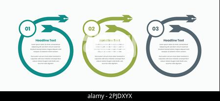 Abstract arrow shape with number for steps infographic presentation Stock Vector