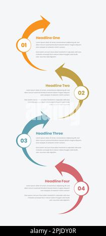 Infographic vertical business timeline or steps text presentation template Stock Vector