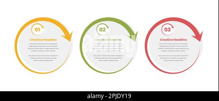 Steps infographic workflow presentation with abstrac circular arrow Stock Vector