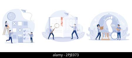 Effective time management of business team, Business analysis study and research data, specific problems, Carbon footprint effect analysis, environmen Stock Vector