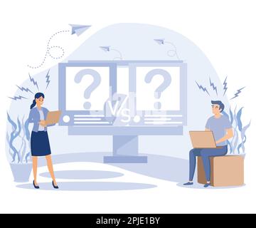 Versus letters. VS battle. Competition between two persons or products, flat vector modern illustration Stock Vector