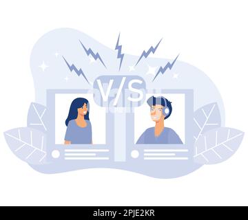 Versus letters. VS battle. Competition between two persons or products, flat vector modern illustration Stock Vector