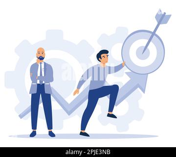 IT project delivery concept, Agile project management, planning and deadline, software development, scrum workflow, problem solving, flat vector moder Stock Vector