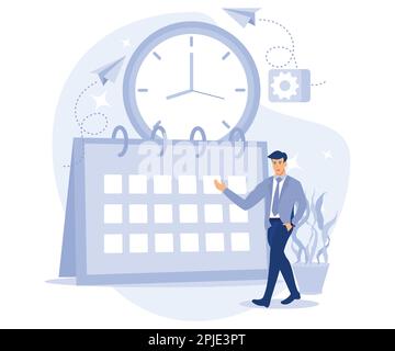 IT project delivery concept, Agile project management, planning and deadline, software development, scrum workflow, problem solving, flat vector moder Stock Vector