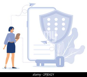 Internet security settings concept, Proxy server, VPN access, secure web traffic, IP address, network access, connectivity, encrypted data transfer, f Stock Vector