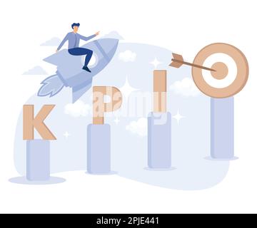 Corporate profit concept, Financial management system, net income calculating, KPI success measurement, company growth, budget planning, flat vector m Stock Vector