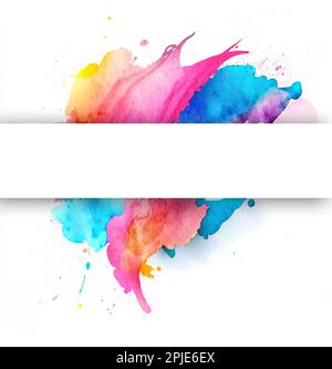 Colored splashes in abstract shape, isolated on white background Stock Photo