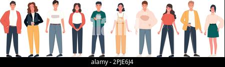 Happy positive people, group portrait. Men and women team gesturing with hands, fingers. Love, support, solidarity, ok expressions. graphic vector Stock Vector
