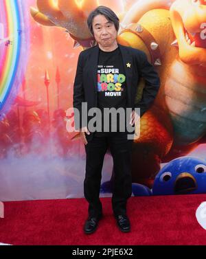 Los Angeles, USA. 02nd Apr, 2023. Chris Melendandri, Shigeru Miyamoto at  The Super Mario Bros. Movie Special Screening held at the Regal LA Live,  Los Angeles, CA, April 1, 2023. Photo Credit