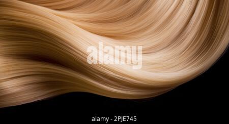 Curly blond hair close-up isolated on back Stock Photo