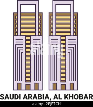Saudi Arabia, Khobar, travel landmark vector illustration Stock Vector