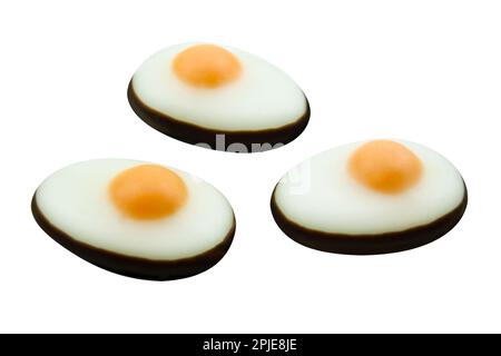 Fondant Easter Eggs isolated on white background Stock Photo