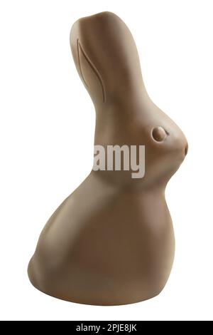 Chocolate Easter Bunny isolated on white background Stock Photo