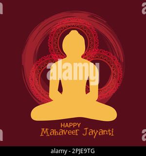 Vector illustration Of a Background  for Mahaveer Jayanti Stock Photo