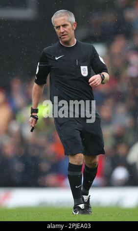 Norwich, UK. 1st Apr, 2023. Referee Darren Bond during the Sky Bet Championship match at Carrow Road, Norwich. Picture credit should read: Simon Bellis/Sportimage Credit: Sportimage/Alamy Live News Stock Photo