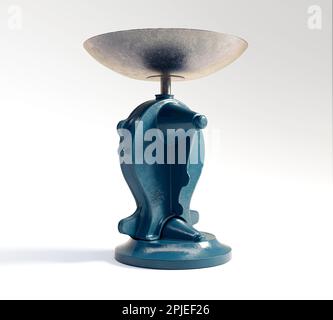 A vintage cast iron weight scale on a white isolated background - 3D render Stock Photo