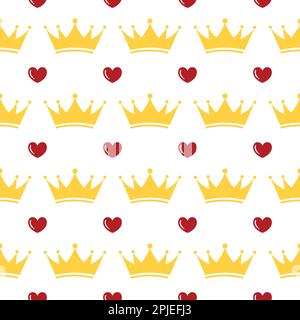 Crown seamless pattern. King seamless pattern. Queen seamless pattern. Crown. King and Queen Stock Vector