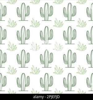 Cactus pattern. Colorful cactus pattern design. Cactus. Desert plant pattern. Desert plant Stock Vector