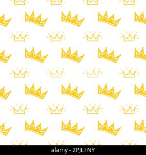 Crown seamless pattern. King seamless pattern. Queen seamless pattern. Crown. King and Queen Stock Vector