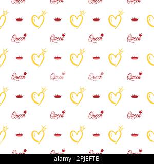 Crown seamless pattern. King seamless pattern. Queen seamless pattern. Crown. King and Queen Stock Vector