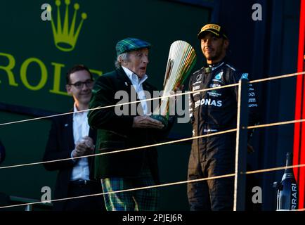 Melbourne, Australia. 2nd Apr, 2023. Jackie Stewart (GBR), F1 Grand Prix of Australia at Albert Park Circuit on April 2, 2023 in Melbourne, Australia. (Photo by HIGH TWO) Credit: dpa/Alamy Live News Stock Photo