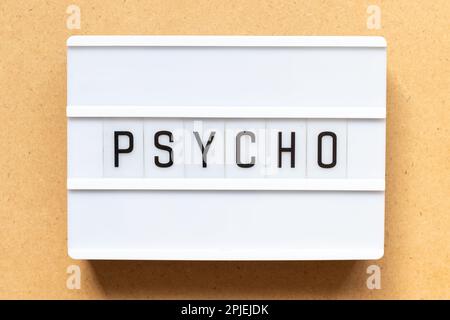 Lightbox with word psycho on wood background Stock Photo