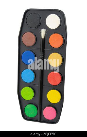 watercolor package isolated on a white background, top view Stock Photo