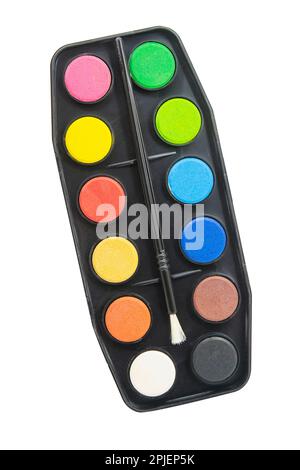 watercolor package isolated on a white background, top view Stock Photo