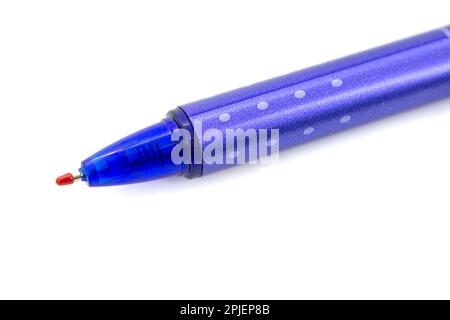 pen isolated on white background, blue color Stock Photo