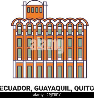 Ecuador, Guayaquil, Quito travel landmark vector illustration Stock Vector