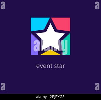 Colorful star event logotype. Unique design color transitions. Creative team star logo template. vector. Stock Vector