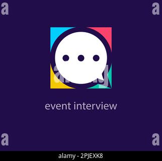 Colorful speech bubble logo. Unique design color transitions. Creative communication concept logo template. vector. Stock Vector