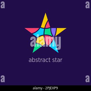 Modern abstract star logo icon. Unique design color transitions. Colorful luxury star logo template. vector Stock Vector