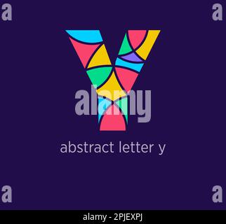 Modern abstract letter y logo icon. Unique mosaic design color transitions. Colorful letter y template. vector. Stock Vector