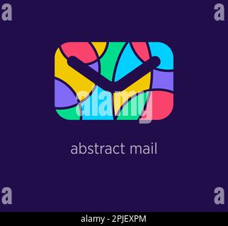Modern abstract mail logo icon. Unique design color transitions. Colorful message logo template. vector. Stock Vector