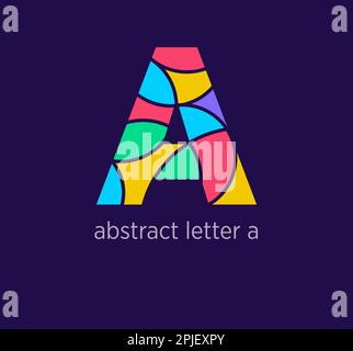 Modern abstract letter a logo icon. Unique mosaic design color transitions. Colorful letter a template. vector. Stock Vector