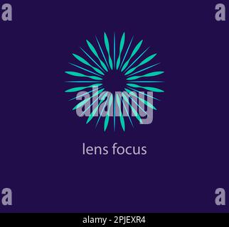 Color lens focus logo. Unique design color transitions. Creative geometric circle logo template. vector. Stock Vector