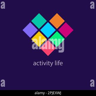 Heart Creative Logo and business card. vertical Design Vector Stock