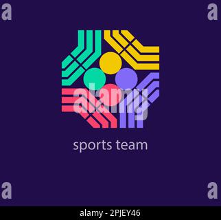 Unique sports team logo. Modern design color. Startup sport concept logo template. vector. Stock Vector