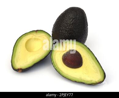 Avocados, Persea, americana, sind Suedfruechte, und als Frucht botanisch gesehen Beeren, Avocados, Persea, americana, are southern fruits, and botanic Stock Photo