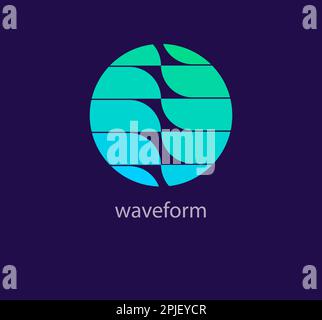 Unique waveform logo. Modern design color. Ocean wave logo template. vector. Stock Vector