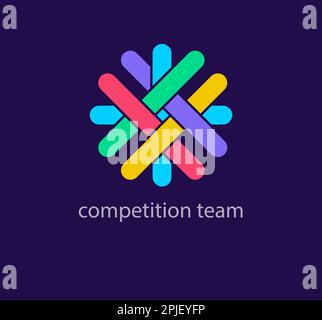 Unique competition team logo. Modern design color. Social balance bar logo template. vector. Stock Vector