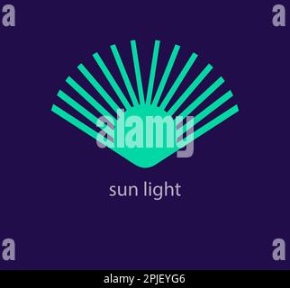 Unique sunshine logo. Modern design color. Geometric beam logo template. vector. Stock Vector